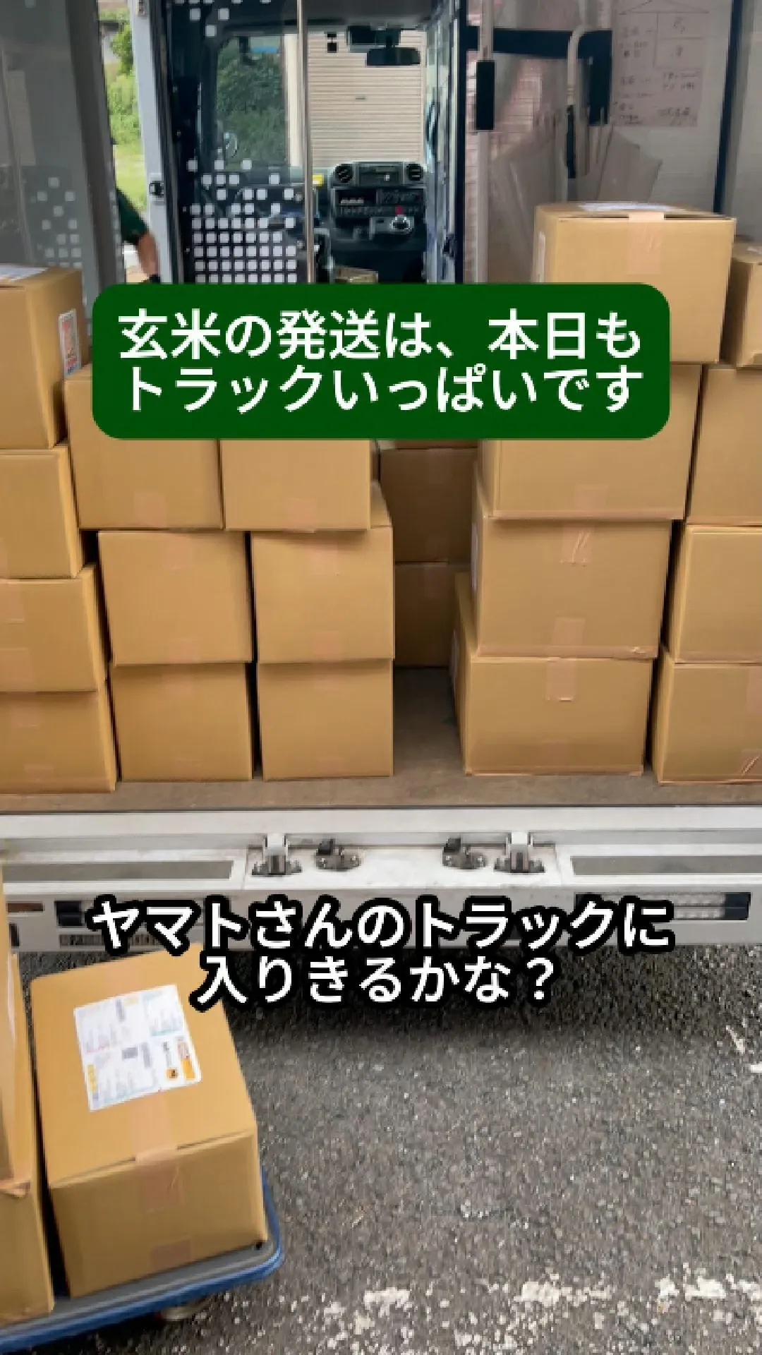玄米の発送は、本日も満車です。